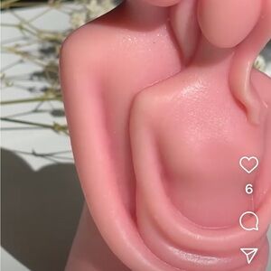 Pink Abstract Couple Candle